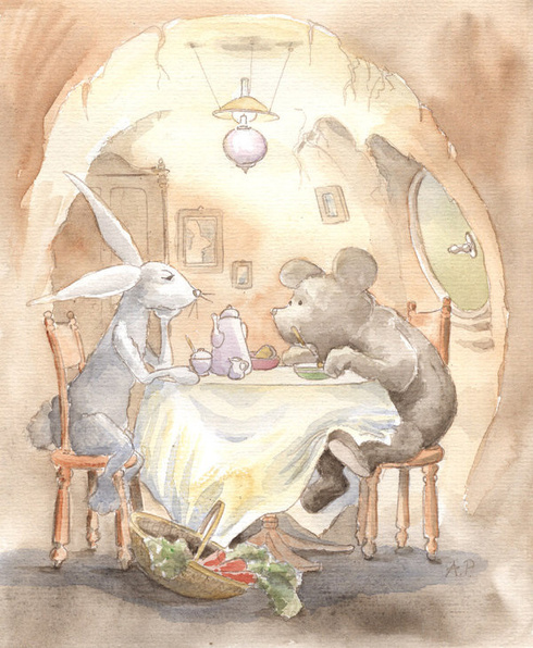 Pooh and the Rabbit