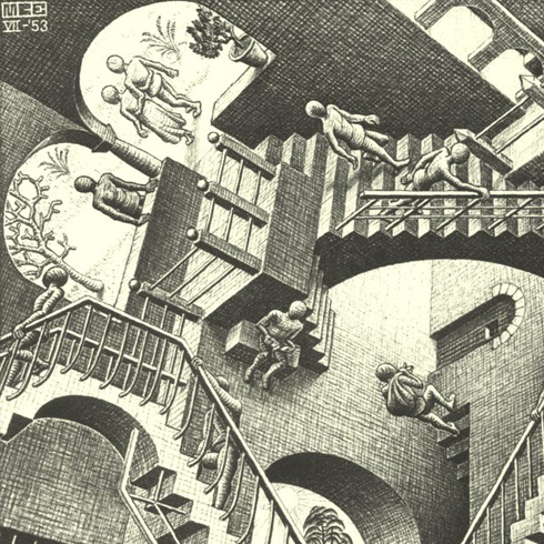 M.C. Escher - Relativity - fragment