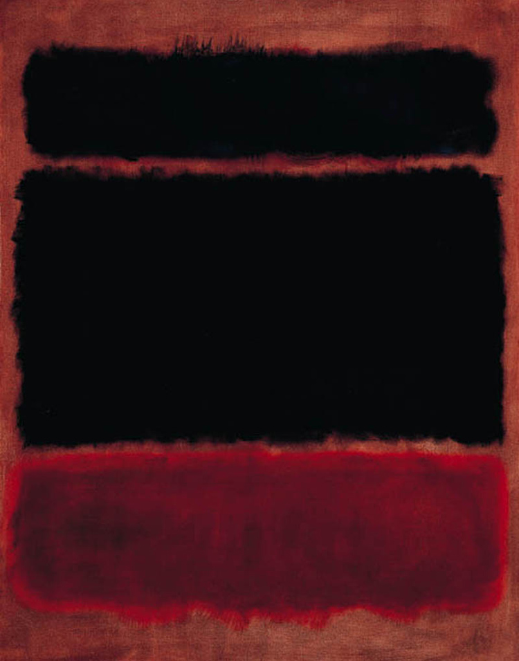 Black in deep red, Mark Rothko